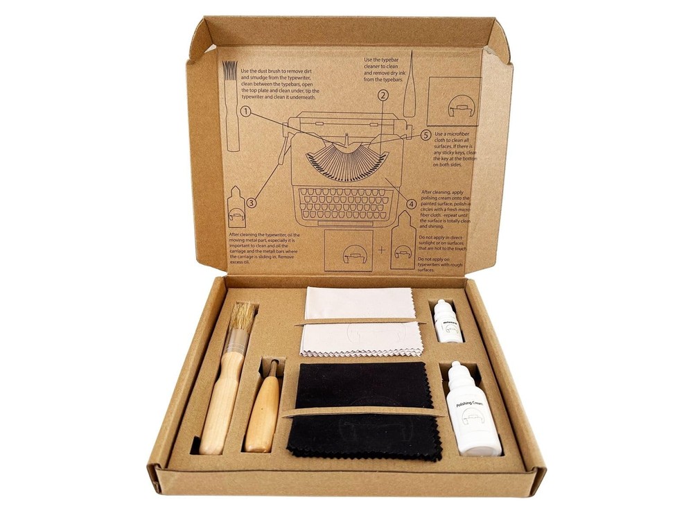 Maintenance Kit Dust Brush Typewriter Oil Polishing Cream Typebar Fibre Clothes