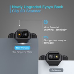 Eyoyo 2D Barcode Scanner Wireless Bluetooth Back Clip Reader for Android Phone