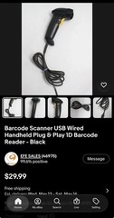 HooToo Wired 1D Barcode Scanner USB with Stand HT-BS003
