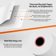 2-1/4&Prime; x 85&prime; Thermal Cash Register Credit Card POS Receipt Paper 100 Rolls 85ft