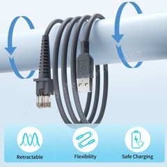 New For Datalogic QD2130 QD2110 QD2100 QD2310 Flatted USB Port to RJ45 Cable 2M