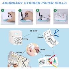 10 Rolls Mini Thermal Sticker Paper Self Adhesive POS Printer Cash Register New