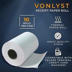 Vonlyst Receipt Paper Roll for Square Terminal Credit Card Machine (10 rolls)