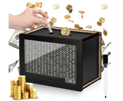 Cash Vault Wooden Savings Box Wooden Cash Saver Money Saving Box With Countdown