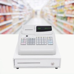 Electronic Cash Register Drawer W/Key Pos 6 Digits Led Display Restaurant Retail