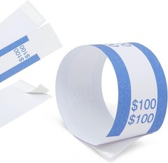 300 Pack Self Adhesive Currency Straps Money Bands for Bills Wrappers Sorting