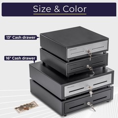 Volcora Cash Register Drawer for Point of Sale (POS) System with Removable Co…