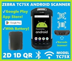 Zebra TC75x Ultra Rugged Android Barcode Scanner 2D/1D, Google Play, TC75EK!🔥⭐