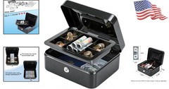 Durable Medium Cash Box with Removable Tray & Key Lock – A Safe Storage Solution