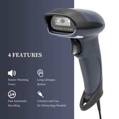 USB Barcode Scanner with Stand Wired Handheld Bar Code Reader 1D CCD Scanner …
