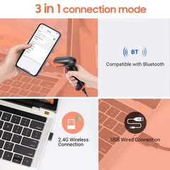 Tera Wireless 2D QR Barcode Scanner with Stand, 3 in 1 Compatible with Blueto…