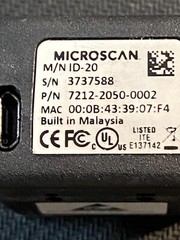 OMRON Microscan ID20 7212-2050-0002 Fixed Barcode Scanner