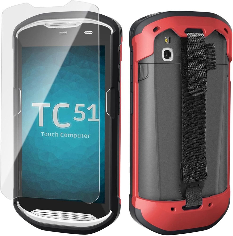 Upgraded Protective Cover Case Strap for Zebra TC51 TC52 TC56 TC57 TC510K Red