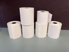 5 Rolls MFLABEL Thermal Cash Register Receipt Paper .5&Prime; Spool Dia NEW