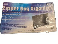 Currency Bank Deposit Utility Vinyl Zipper Bag, 11 x 6&Prime;, Black