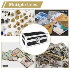 Cash Box with Lock, Aluminum Money Box, Single Row Currency Small size, Black