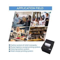 RIBAO Thermal 80mm POS Printer Receipt Printer Connect Cash Registers Cash Dr…