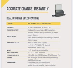 Telequip Dual Sided Coin Dispenser Connects To 2 POS Terminals Complete Unit