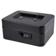 Metal Cash Box Money Tray Combination Lock Safe Storage 7.87×6.3×3.54 Inch