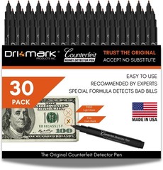 30 Pack Counterfeit Bill Detector Marker Pens – USA Made for Secure Transactions