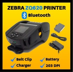 Zebra ZQ620 Barcode Printer, ZQ62-AUFA000-00, w/ Battery, Charger, Belt Clip!🔥⭐