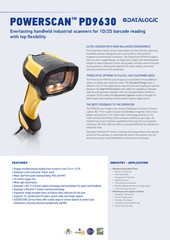 Datalogic PowerScan PD9630-SR Handheld 1D 2D Area Imager Barcode Scanner Reader