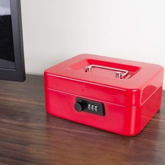 Compact Red Cash Box with Advanced Locking System – 7.87&Prime;x6.30&Prime;x3.54&Prime; Dimensions