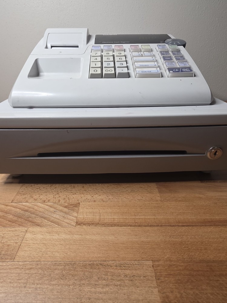 Casio PCR-262 Electronic Cash Register with Drawer L « NO KEYS » Tested Works