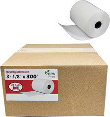 (24 Extra Large Rolls) 3 1/8 X 300 Thermal Paper Receipt Rolls Fits All Clover P