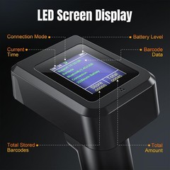 Barcode Scanner 2D with Display Screen: BT 2.4G Wireless USB, HW0006