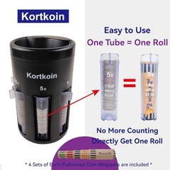 Automatic Coin Sorter 5 in 1 Coin Counter with Coin Wrappers, Sort Your Spare Ch