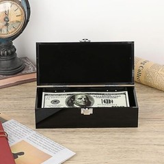 Hipiwe Cash Box Money Holder Black Cash Organizer Money Storage Box Single Row