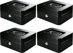 Metal Cash Box with Key Lock & Money Tray – Secure Safe for Home, Office & Event