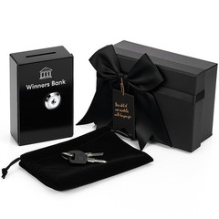 CroBlissful 3 Pcs Metal Casino Cash Box for Gambler, Winners Bank Pocket Size…