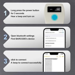 Portable Mini 2D Bluetooth Barcode Scanner 2.4G Wireless USB for Windows Android