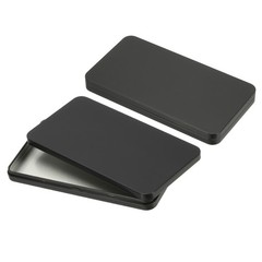 Small Cash Box, 2 Pcs Money Holder Metal Tin Box Cash Tray Organizer, Black