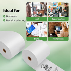 Thermal Paper 3 1/8 X 230Ft, 30 Rolls Receipt Paper Work for Star Micronics TSP1