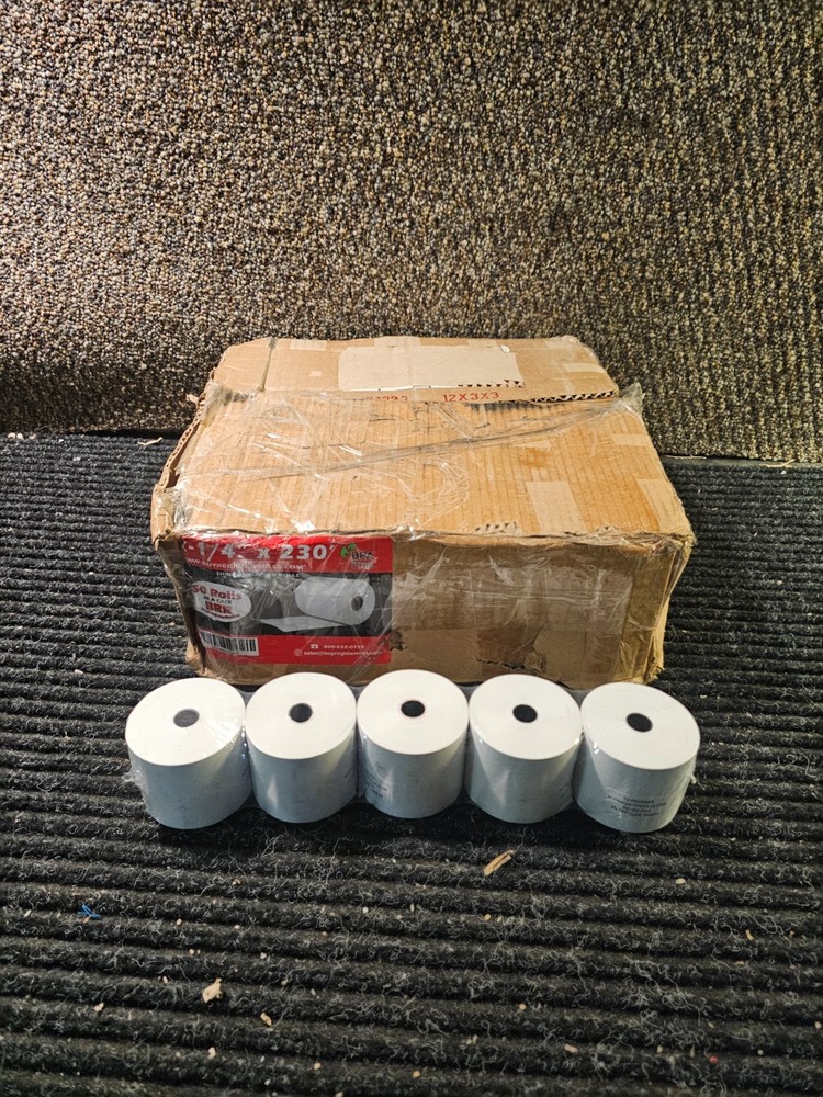 (QTY 50) BuyRegisterRolls 2-1/4&Prime; x 230&prime; Thermal Receipt Paper Rolls 48 GSM Thick