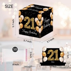 Black Gold 21st Happy Birthday Surprise Pull Out Money Box Cash Gift Set