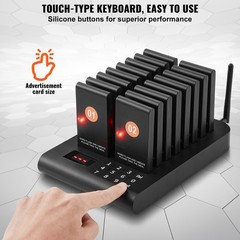 Uimoso Wireless Paging System with 16 Coasters for Restaurant Guest Queue