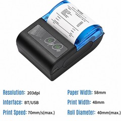 Mini Thermal Receipt Printers,USB Receipt Bill Ticket Printer w 58mm Print Paper