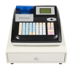 Cash Register Electronic POS System With Drawer 48 Keys LED Display For Retail