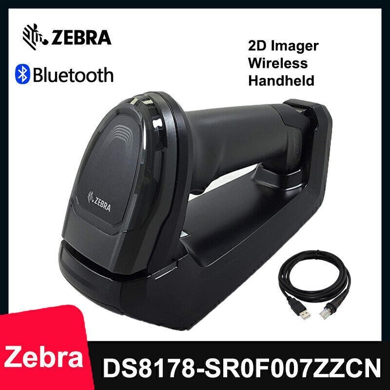 Zebra DS8178-SR Cordless Bluetooth Handheld Scanner USB Kit w/ Cable & Cradle
