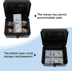 KYODOLED Cash Box with Combination Lock Safe Metal Money Box with Money Tray for