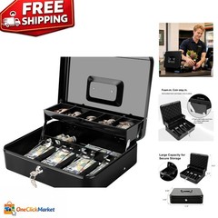 Scratch-Resistant Cash Box with Key Lock – 0.9mm for Secure Transactions