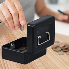 Elegant Black Metal Cash Drawer with Key Lock – Ideal for Small Business & Home