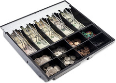Cash Drawer Tray – 14.1 X 13 X 2.5 Inch Cash Register Insert – 5 Bill / 8 Coin