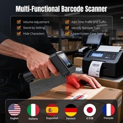 Tera Pro 1D 2D QR Wireless Barcode Scanner with Display Screen Battery Level …