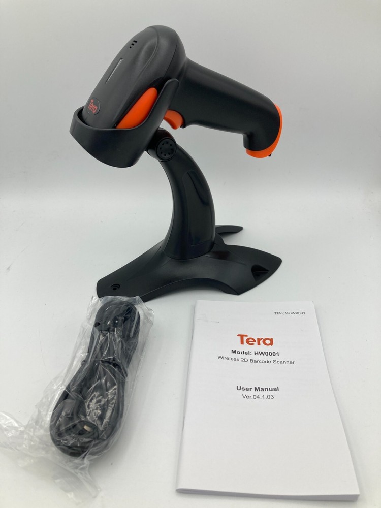 Tera Wireless 1D 2D QR Barcode Scanner Portable Back Clip 3 in 1 2.4GHz HW001-Z