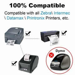3 Rolls 4&Prime;x6&Prime; 350pc Thermal Paper For Zebra Intermec Datamax Printronix Printer